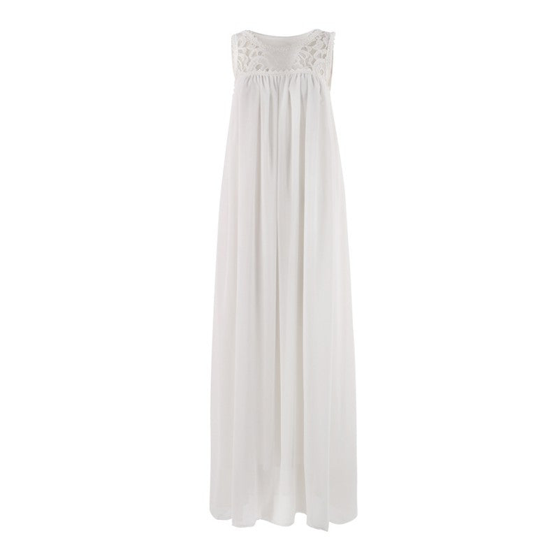 Sexy Women Boho Long Maxi Evening Party Lace Dress Beach Dresses Sundress J4U66