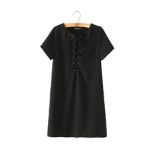 sexy women dress tie up criss solid o neck short sleeves casual dress bandage mini party dress vestidos J4U66