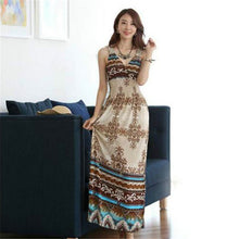 Sexy Floral V Neck Bodycon Beach Dress Boho Bohemia Maxi Long DressesJFY66