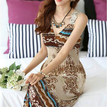 sexy women floral v neck bodycon beach dress boho bohemia maxi long dresses J4U66