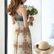 Sexy Floral V Neck Bodycon Beach Dress Boho Bohemia Maxi Long DressesJFY66