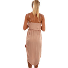 Sexy Halter Strap Long Dress Casual Bohemian Irregular Beach Maxi Dresses J4U66