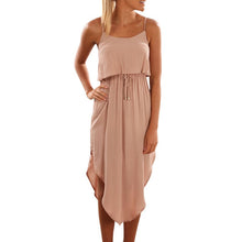 Sexy Halter Strap Long Dress Casual Bohemian Irregular Beach Maxi Dresses J4U66
