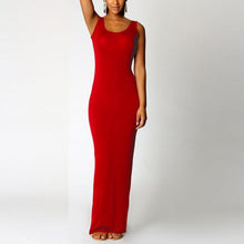Sexy Women Sleeveless Bodycon Dress Scoop Neck Bandage Party Long Maxi Dresses  J4U66