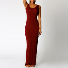 Sexy Women Sleeveless Bodycon Dress Scoop Neck Bandage Party Long Maxi Dresses  J4U66