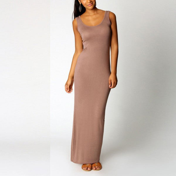 Sexy Women Sleeveless Bodycon Dress Scoop Neck Bandage Party Long Maxi Dresses  J4U66