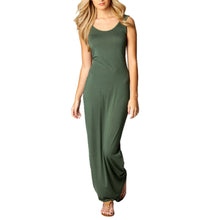 Sexy Women Sleeveless Bodycon Dress Scoop Neck Bandage Party Long Maxi Dresses  J4U66