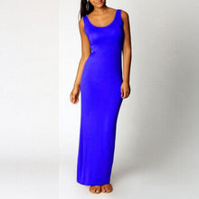Sexy Women Sleeveless Bodycon Dress Scoop Neck Bandage Party Long Maxi Dresses  J4U66