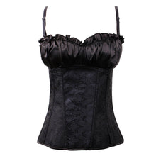 sexy women waist cincher ruffle exquisite jacquard ribbon fastening bustiercorset side zipper bodysuit shapewear J4U66