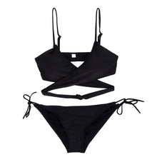 sexy womens bandage set push up padded bra swimsuit bathing swimwear J4U66