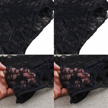 Sexy Women's Black Thin Lace Bra Tops + Panty Underwear Sets Breathable Hollow Out Crop Tops J4U66
