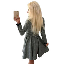 sexy womens body con long sleeve short mini dresses zipper pleated casual dress J4U66