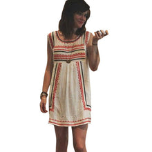 Sexy Women's Casual Striped Short Mini Chiffon Dress Sleeveless Loose Beach Dresses  J4U66