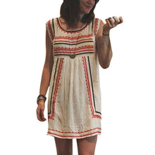 Sexy Women's Casual Striped Short Mini Chiffon Dress Sleeveless Loose Beach Dresses  J4U66