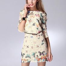Sexy Women's Crewneck Floral Butterfly Lace Causal Short Mini Party Dress J4U66