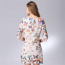 Sexy Women's Crewneck Floral Butterfly Lace Causal Short Mini Party Dress J4U66