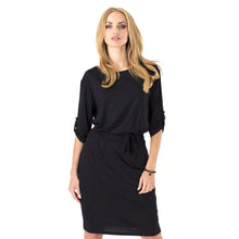 Sexy Women's Elegant Wear to Work Party Dress Round Neck Straight Formal Club Dresses With Belt J4U66