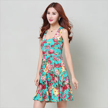Sexy Women's Floral Sleeveless Short Mini Dress Body-con Casual Beach Sundress J4U66
