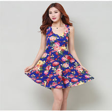 Sexy Women's Floral Sleeveless Short Mini Dress Body-con Casual Beach Sundress J4U66