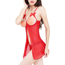 sexy womens sleepwear bare breast see through open bust nightwear g-string lingerie erotic ropa vetement transparent pour femme J4U66