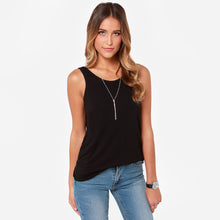 sexy womens tanks tank top scoop neck deep v back casual vest camisole sleeveless tee black grey women clothing J4U66