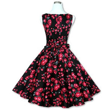 Sexy Women\'s Vintage 50s 60s Floral Rockabilly Tutu Pinup Sleeveless Bodycon Evening Party Clubwear Formal Dress J4U66
