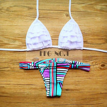 sexy womens bikini set mesh hollow out top swimsuit strap swimwearcut out lady bathingsuit thong bottoms bandage J4U66