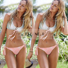 sexy womens bikini set mesh hollow out top swimsuit strap swimwearcut out lady bathingsuit thong bottoms bandage J4U66