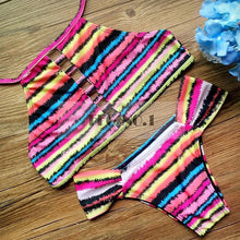 sexy womens bikini set mesh hollow out top swimsuit strap swimwearcut out lady bathingsuit thong bottoms bandage J4U66