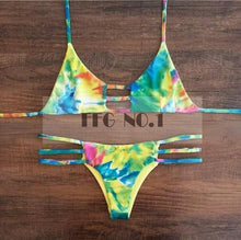 sexy womens bikini set mesh hollow out top swimsuit strap swimwearcut out lady bathingsuit thong bottoms bandage J4U66