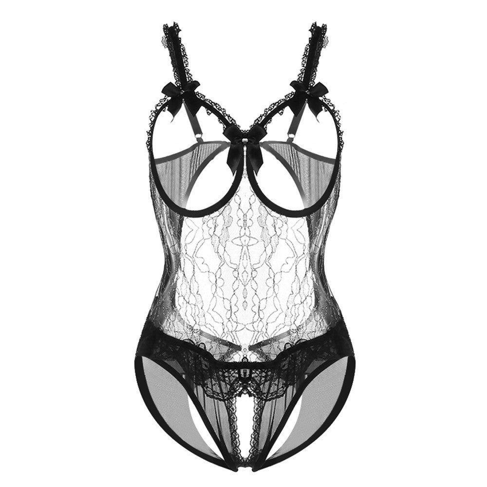 sexy womens bondage lingerie open breast ladies lace sleepwear temptation lingerie intimate underwear thong leotard crotchless J4U66