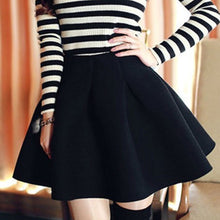 Sexy Womens High Waist Skater Mini Skirt Plain Flared Pleated A-Line Short S-XL Whole J4U66