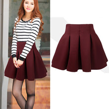 Sexy Womens High Waist Skater Mini Skirt Plain Flared Pleated A-Line Short S-XL Whole J4U66
