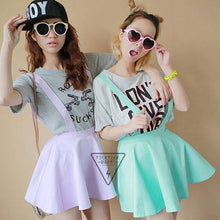Sexy Womens Suspender Skirt Belt Waist Skater Flared Pleated Mini Skirt M Whole J4U66