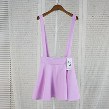 Sexy Womens Suspender Skirt Belt Waist Skater Flared Pleated Mini Skirt M Whole J4U66