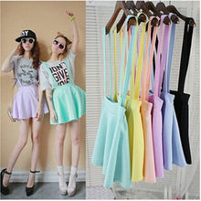 Sexy Womens Suspender Skirt Belt Waist Skater Flared Pleated Mini Skirt M Whole J4U66