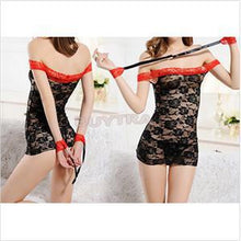 Sexy lingerieWomen Sexy Lingerie Night Sleepwear Off Shoulder Dress G String Handcuff erotic lingerie sexy costumes J4U66