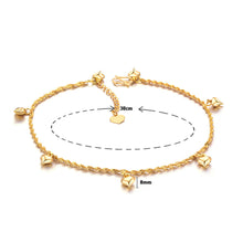 shining 18k gold plated anklets loving heart pendants ankle bracelet foot chain jewelry for women girl style gift J4U66