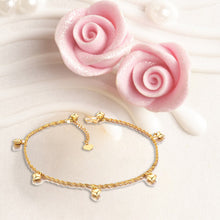 shining 18k gold plated anklets loving heart pendants ankle bracelet foot chain jewelry for women girl style gift J4U66
