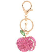 shining crystal rhinestone cute fruit key ring zinc alloy car key chain purse bag charm accessory gift J4U66