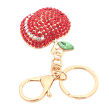 shining crystal rhinestone cute fruit key ring zinc alloy car key chain purse bag charm accessory gift J4U66