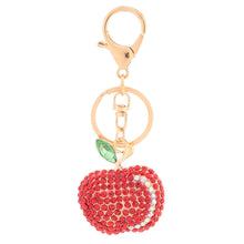shining crystal rhinestone cute fruit key ring zinc alloy car key chain purse bag charm accessory gift J4U66
