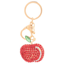 shining crystal rhinestone cute fruit key ring zinc alloy car key chain purse bag charm accessory gift J4U66