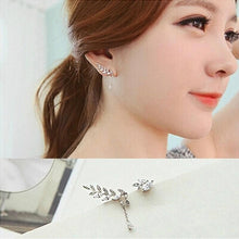 Silver Gold Plated Stars Element Crystal Pearl Earrings Ear Hook For Women Girl Jewelry  J4U66