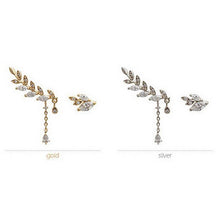 Silver Gold Plated Stars Element Crystal Pearl Earrings Ear Hook For Women Girl Jewelry  J4U66