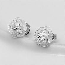 Silver Plated Alloy Earrings  Gift Women Romantic Flower Pattern Ear Stud Fine Jewelry J4U66
