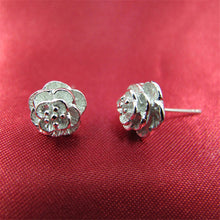 Silver Plated Alloy Earrings  Gift Women Romantic Flower Pattern Ear Stud Fine Jewelry J4U66