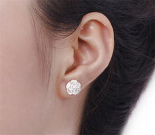 Silver Plated Alloy Earrings  Gift Women Romantic Flower Pattern Ear Stud Fine Jewelry J4U66