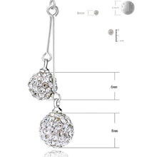 Silver Plated Ball Earrings Wild Super Flash Retro Crystal Jewelry For Women Long Section Of Models Cute Earrings J4U66