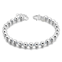 Silver Plated Chain Bracelet Bead Silver Bracelet For Women love Pendant Bracelets Vintage J4U66